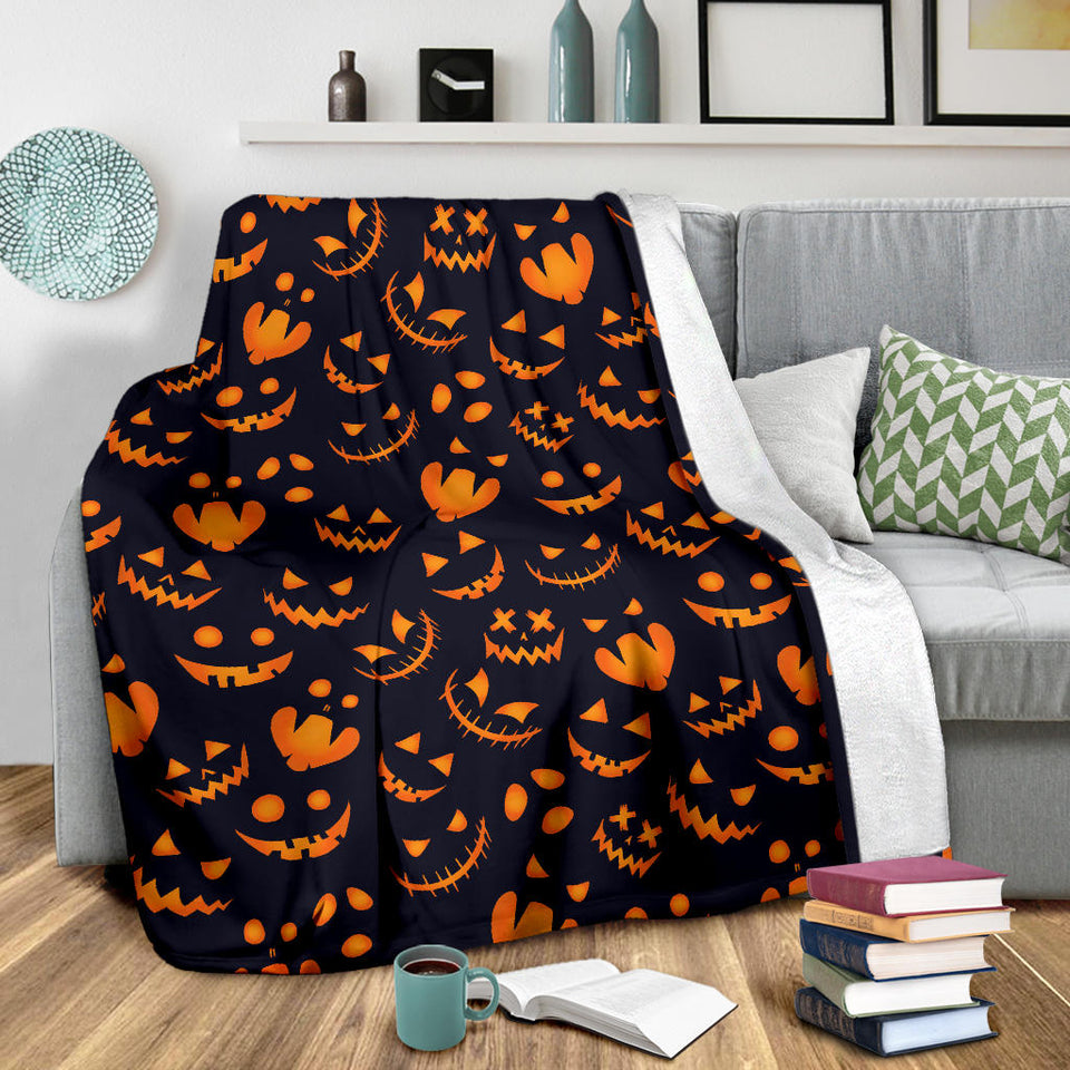 Halloween Pattern Pumpkin Background Premium Blanket