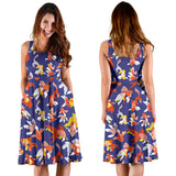 Goldfish Pattern Print Design 04 Sleeveless Midi Dress