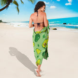 Avocado Pattern Green Background Sarong