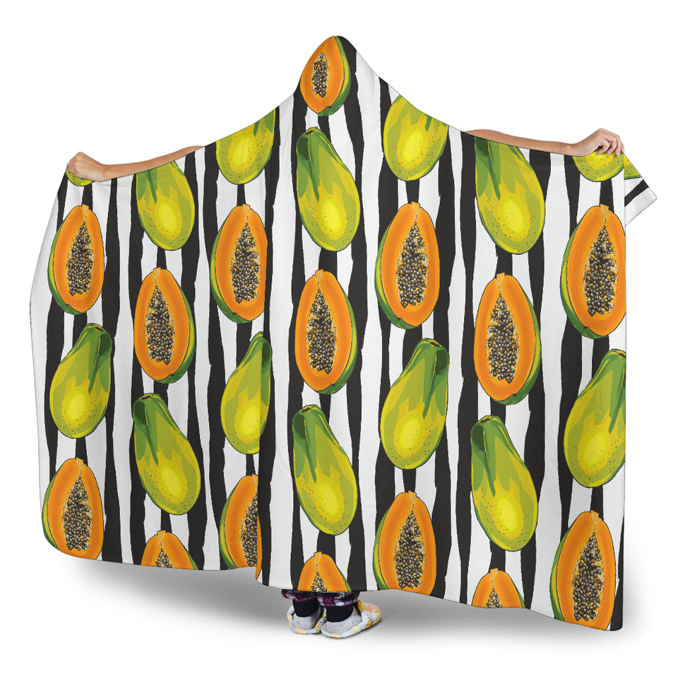 Papaya Design Pattern Hooded Blanket