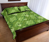 Broccoli pattern green background Quilt Bed Set