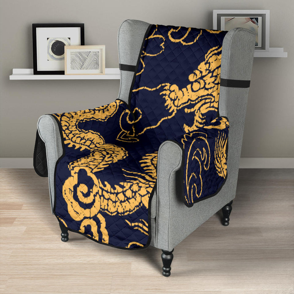 Gold dragon pattern Chair Cover Protector