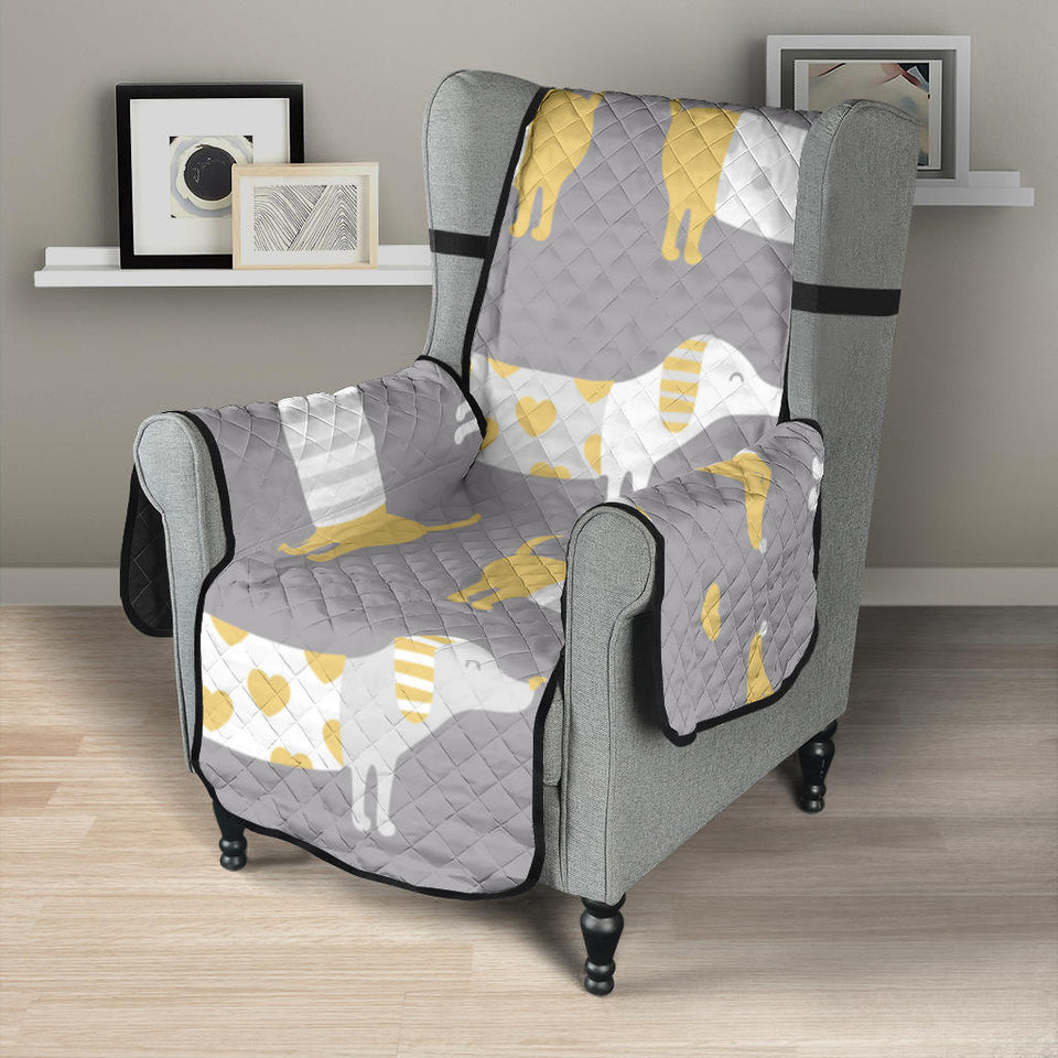 Cute dachshund dog pattern Chair Cover Protector