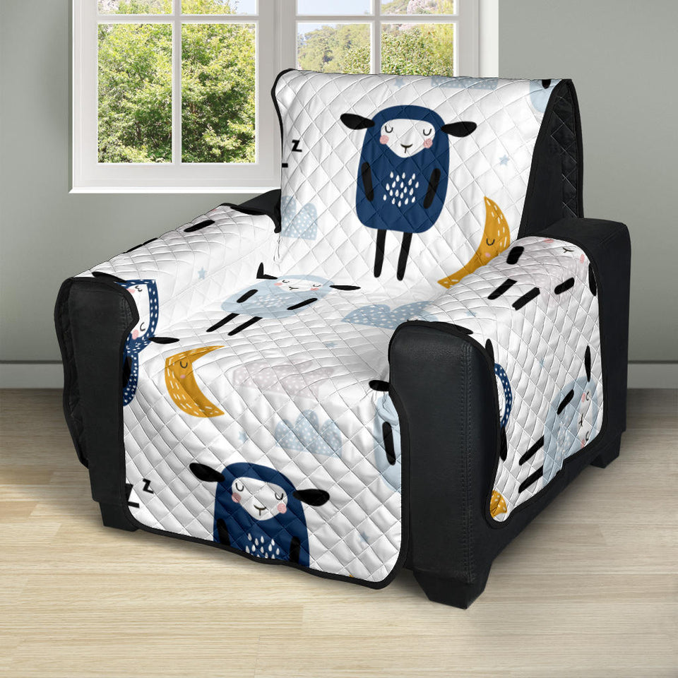 Cute sleeping sheep moon cloud pattern Recliner Cover Protector