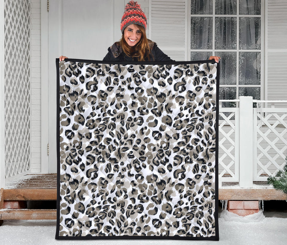 Leopard Skin Print Pattern Premium Quilt