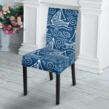 Hand Drawn Sailboat Pattern Dining Chair Slipcover