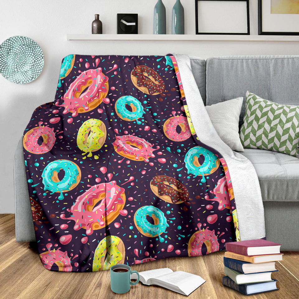 Colorful Donut Glaze Pattern Premium Blanket