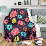 Colorful Donut Glaze Pattern Premium Blanket