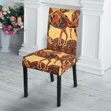 Camel Polynesian Tribal Design Pattern Dining Chair Slipcover