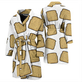 Bread Toast Pattern Print Design 03 Men's Bathrobe
