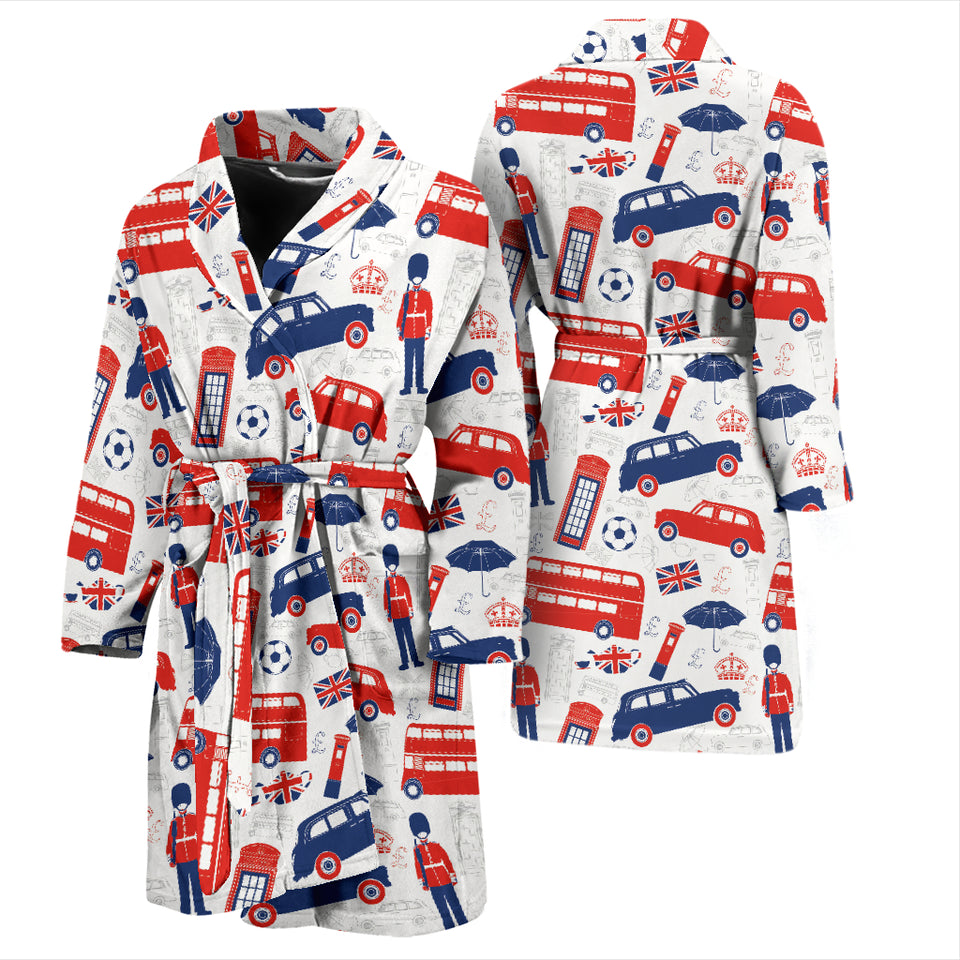 British Pattern Print Design 03 Men's Bathrobe
