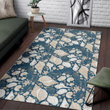 Shell Polynesian Tribal Design Pattern Area Rug