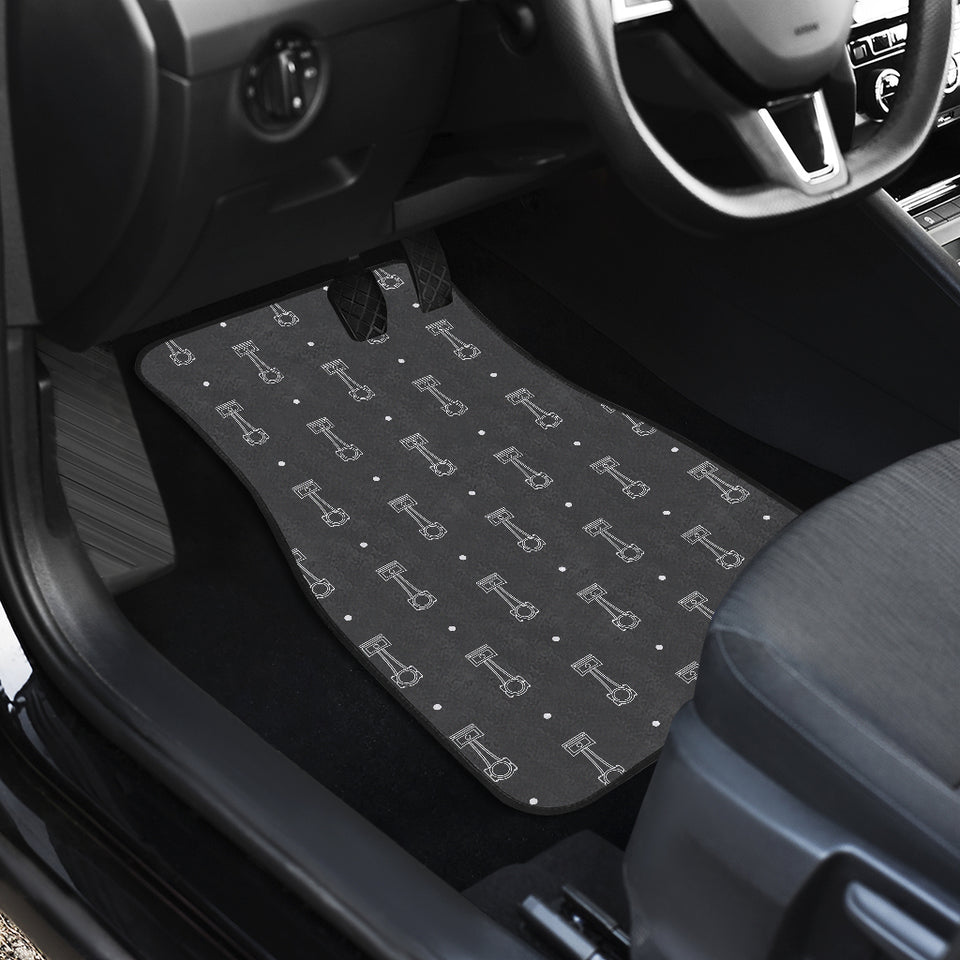 Engine Piston Black Background Pattern Print Design 02 Front and Back Car Mats