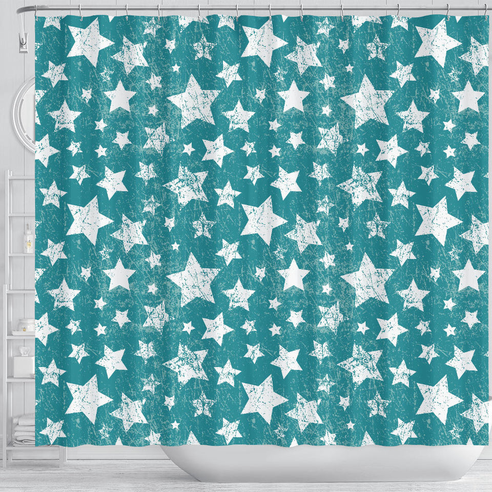 Vintage Star Pattern Shower Curtain Fulfilled In US