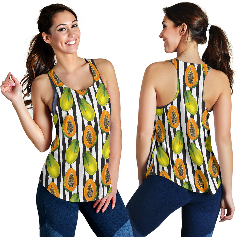papaya design pattern Women Racerback Tank Top
