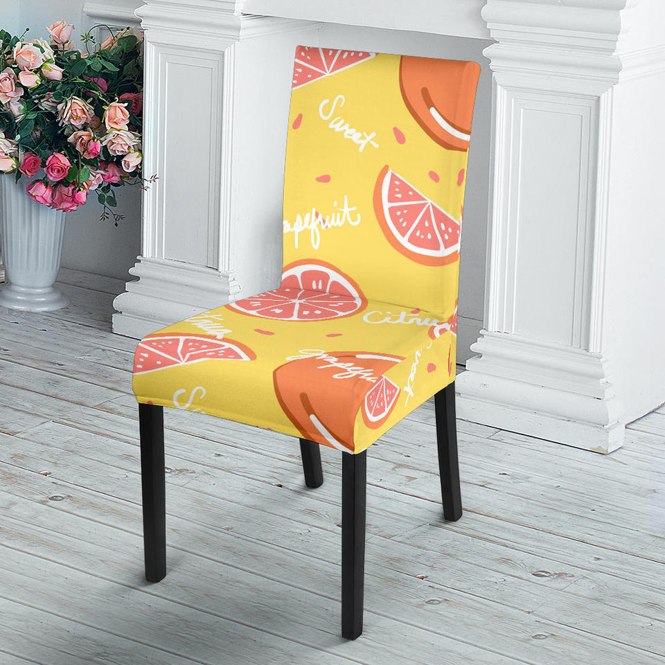 Grapefruit Yellow Background Dining Chair Slipcover