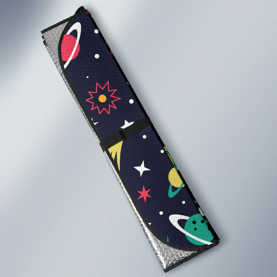 Colorful Space Pattern Planet Star Car Sun Shade