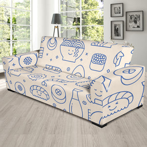 Cute Sushi Icon Pattern Sofa Slipcover