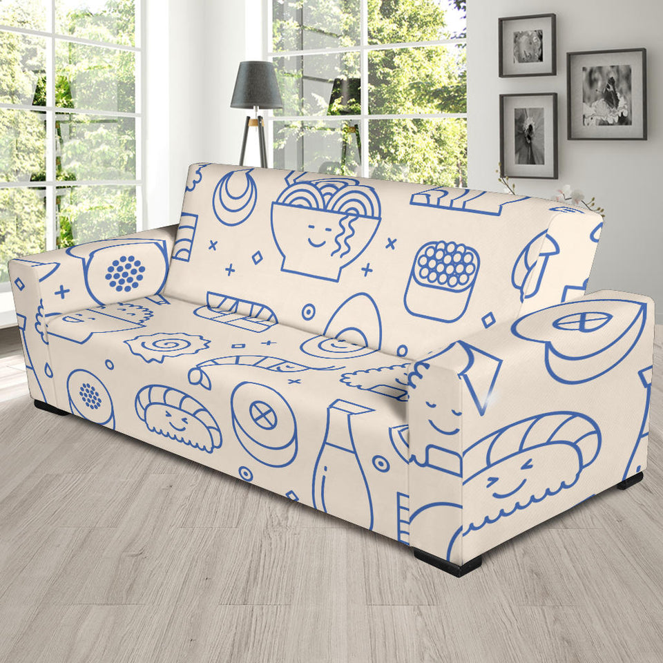 Cute Sushi Icon Pattern Sofa Slipcover