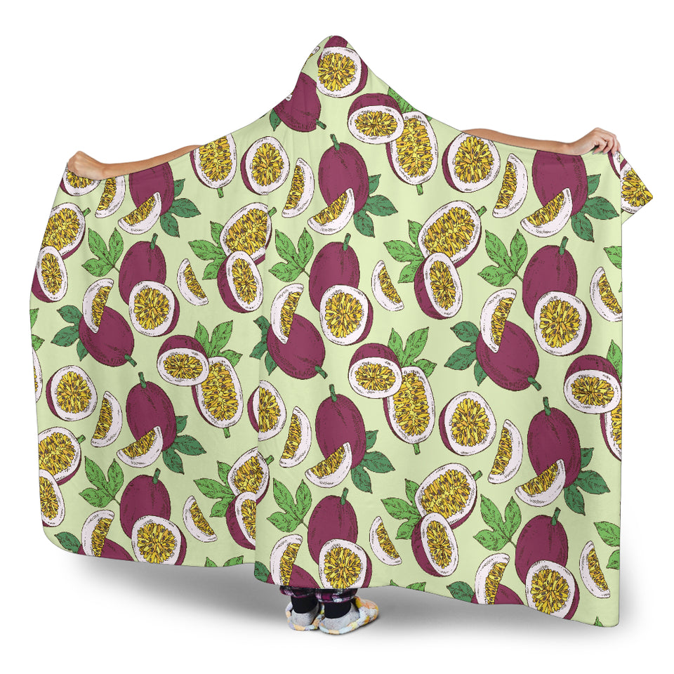 Passion Fruit Pattern Hooded Blanket