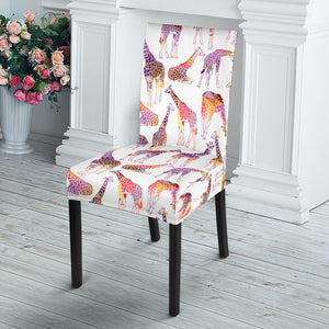 Giraffe Pattern Print Design 02 Dining Chair Slipcover