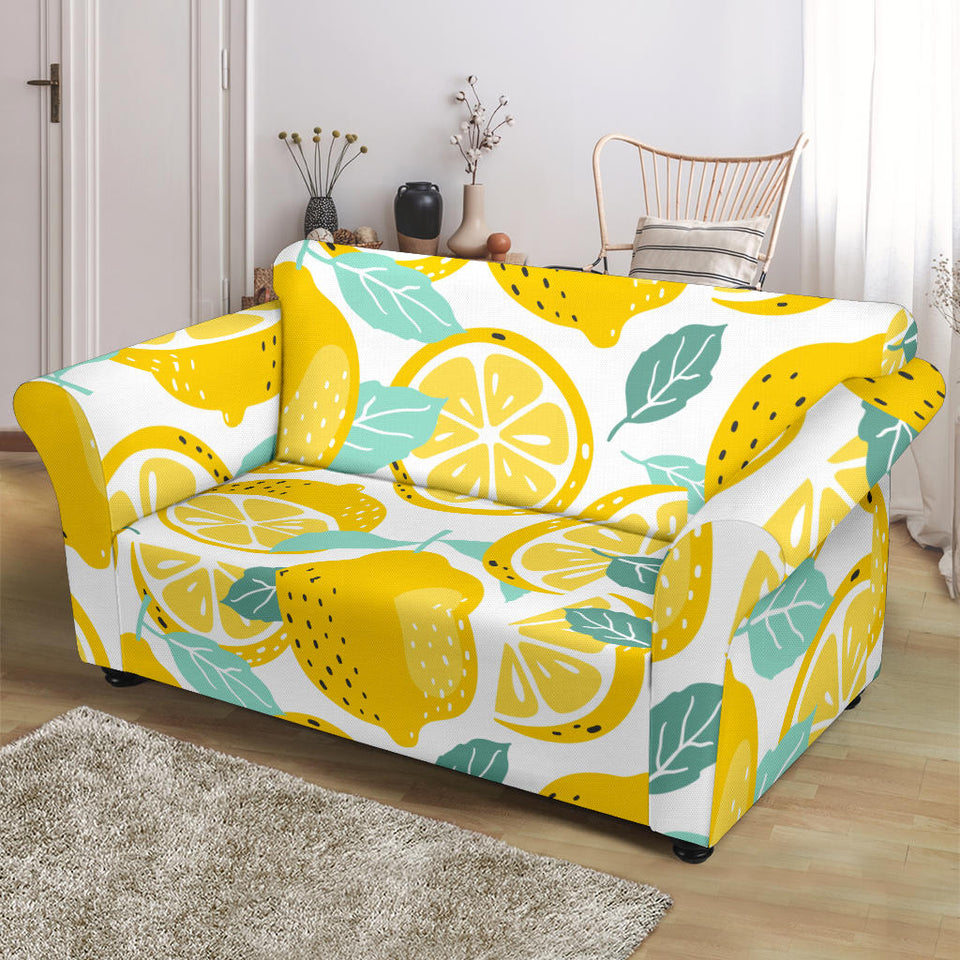 Lemon Design Pattern Loveseat Couch Slipcover