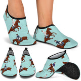 Horses Running Horses Rider Pattern Aqua Shoes