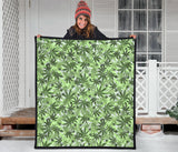 Canabis Marijuana Weed Pattern Print Design 01 Premium Quilt
