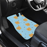 Brown Cute Pomeranian Blue Blackground Front And Back Car Mats
