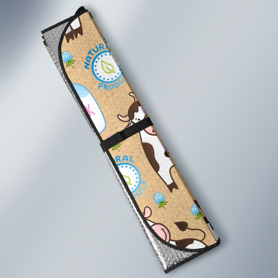 Cow Bottle Of Milk Pattern Car Sun Shade