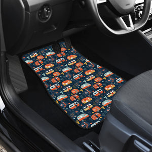 Camper Van Pattern Print Design 05 Front Car Mats