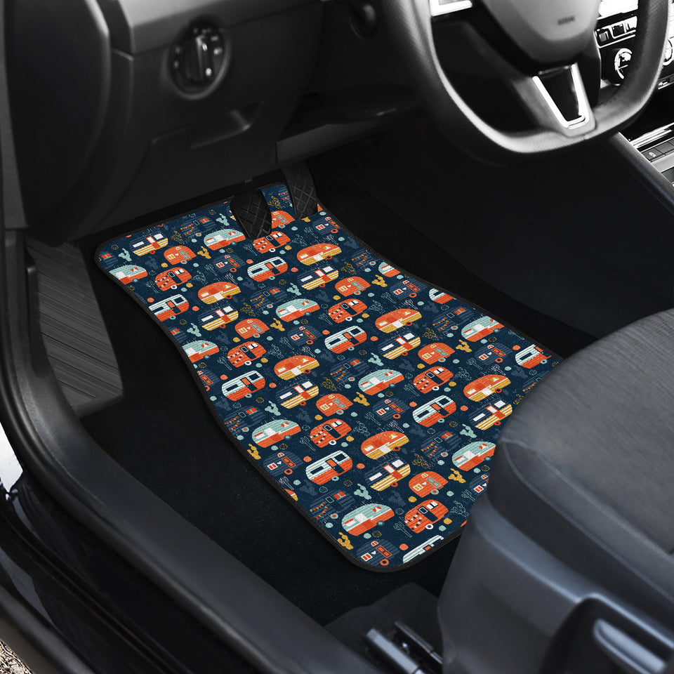 Camper Van Pattern Print Design 05 Front Car Mats