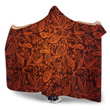 Cocoa Beans Tribal Polynesian Pattern Hooded Blanket