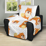 Brown pomeranian pattern Recliner Cover Protector