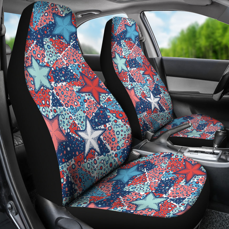 Hand Drawn Colorful Starfish  Universal Fit Car Seat Covers