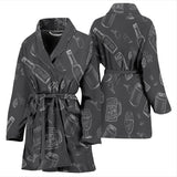 Beer Hand Drawn Pattern Women'S Bathrobe