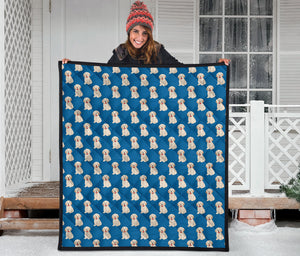 Golden Retriever Pattern Print Design 03 Premium Quilt