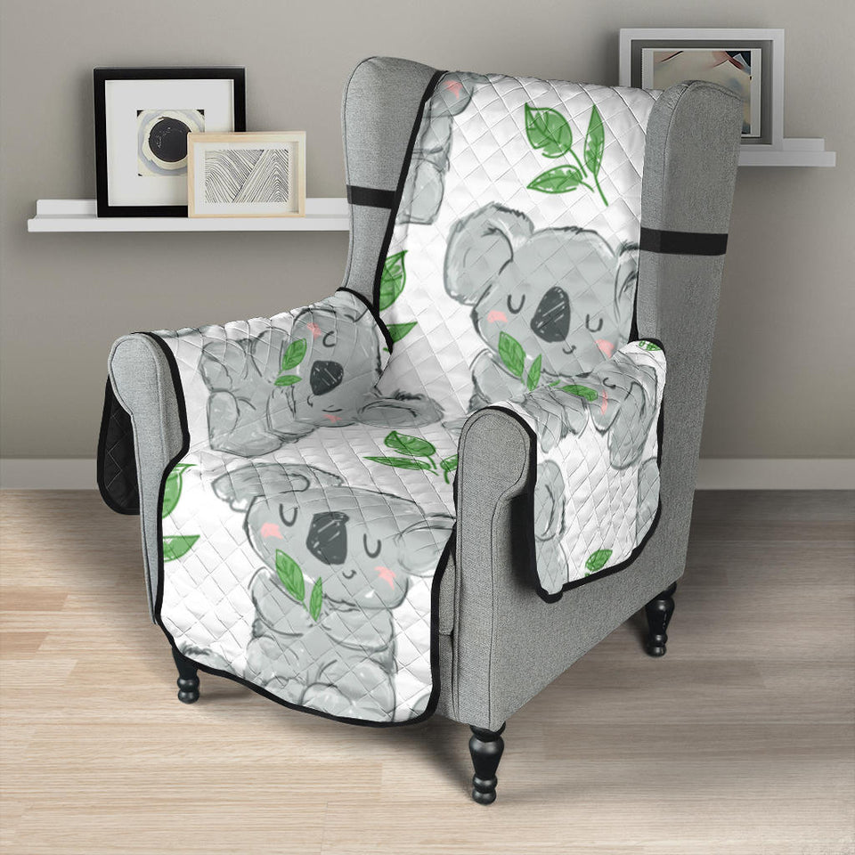 Hand drawn Koala leaves pattern Chair Cover Protector