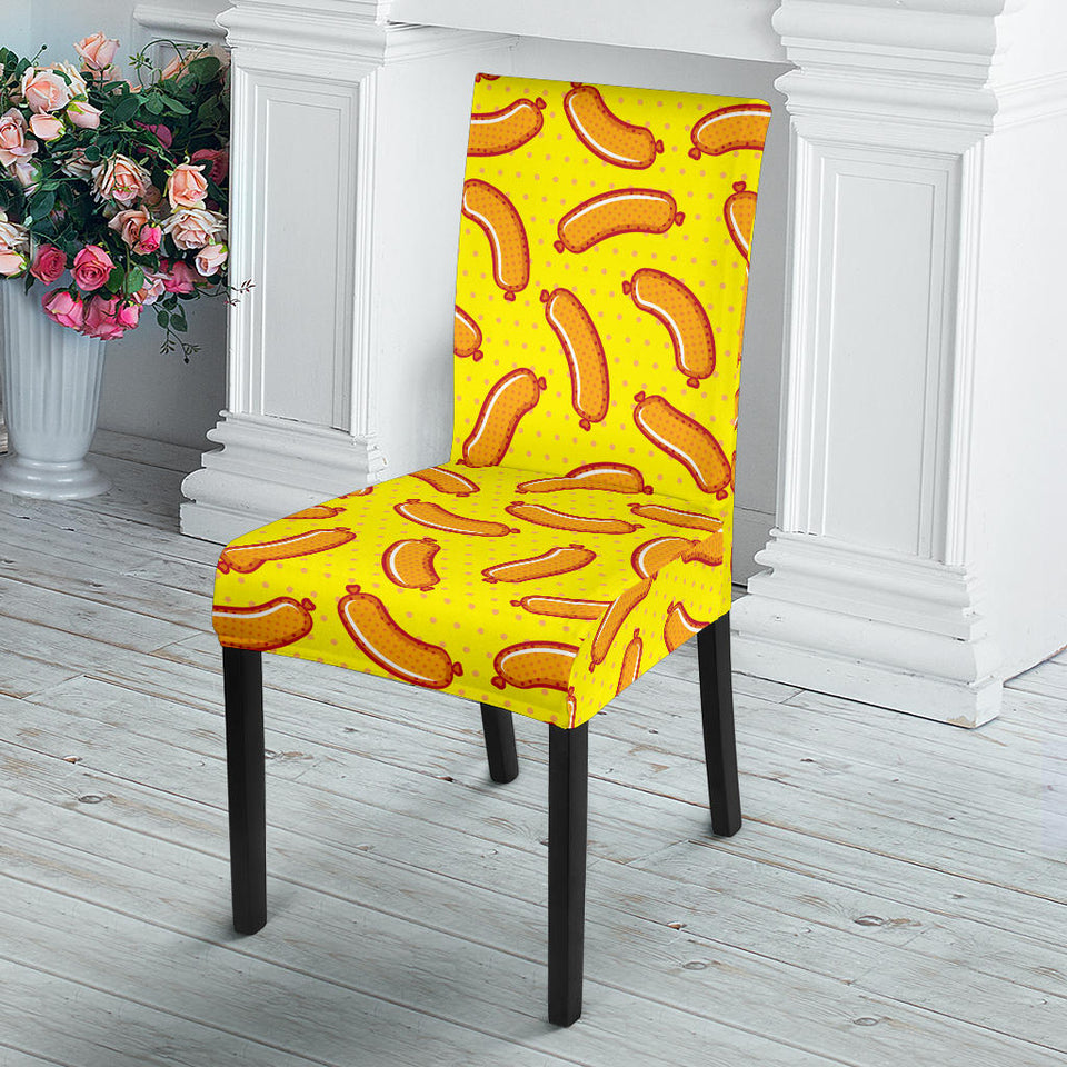 Sausage Pattern Print Design 01 Dining Chair Slipcover