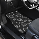 Garlic Pattern Black Background Front And Back Car Mats