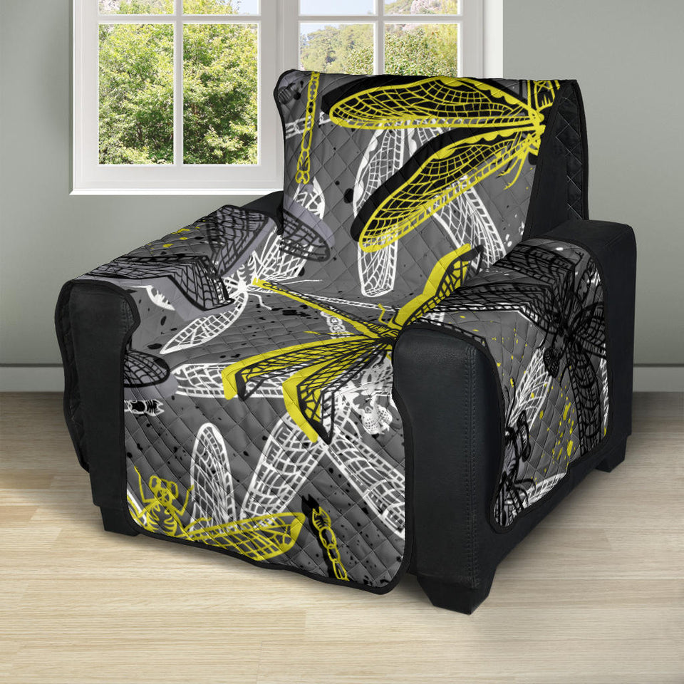 Hand drawn dragonfly pattern Recliner Cover Protector