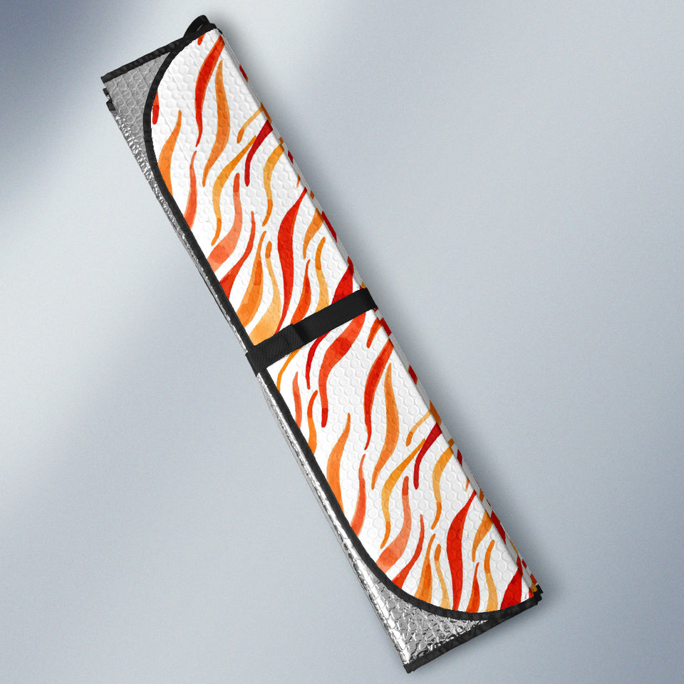 Fire Flame Watercolor Pattern Car Sun Shade