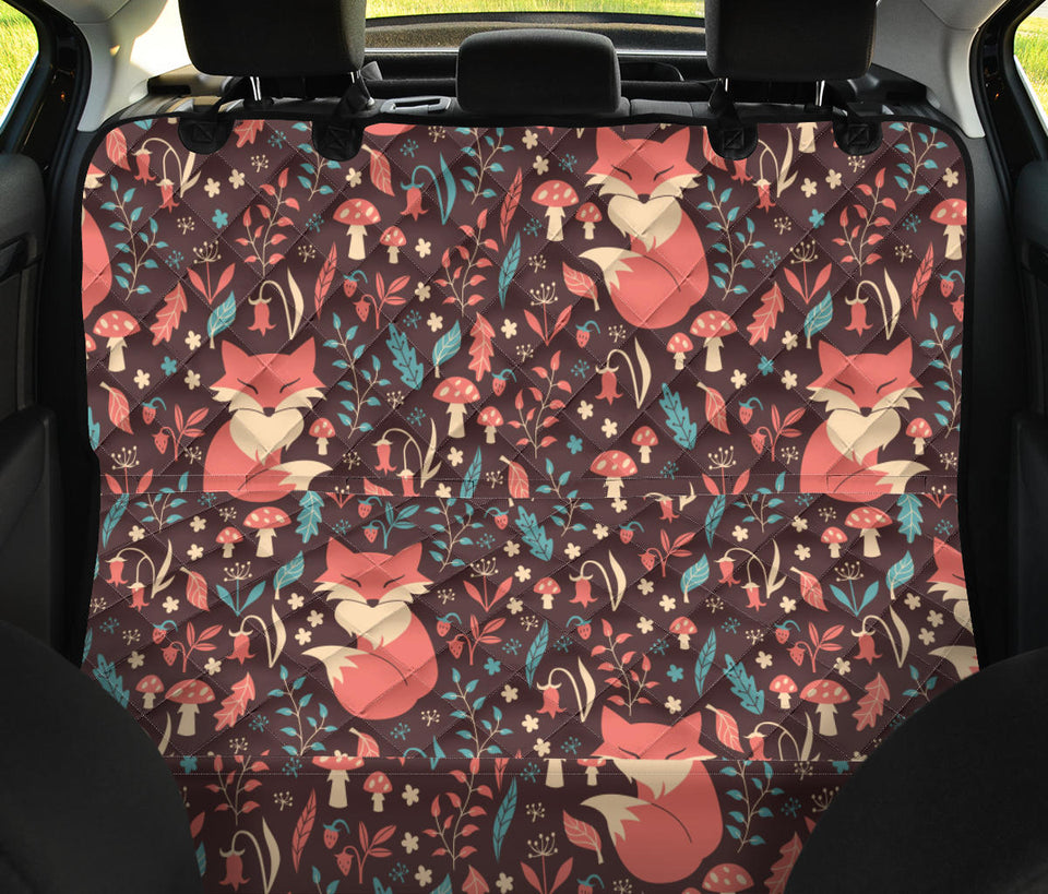 Fox Leaves Mushroom Pattern Dog Car Seat Covers
