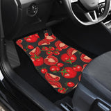 Tomato Black Background Front And Back Car Mats