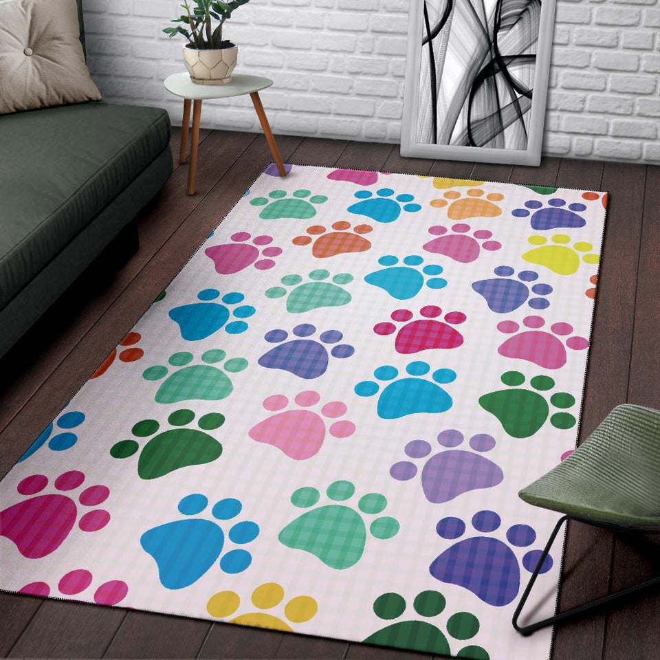 Dog Paws Pattern Print Design 01 Area Rug