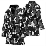 Crow Illustration Pattern Women'S Bathrobe