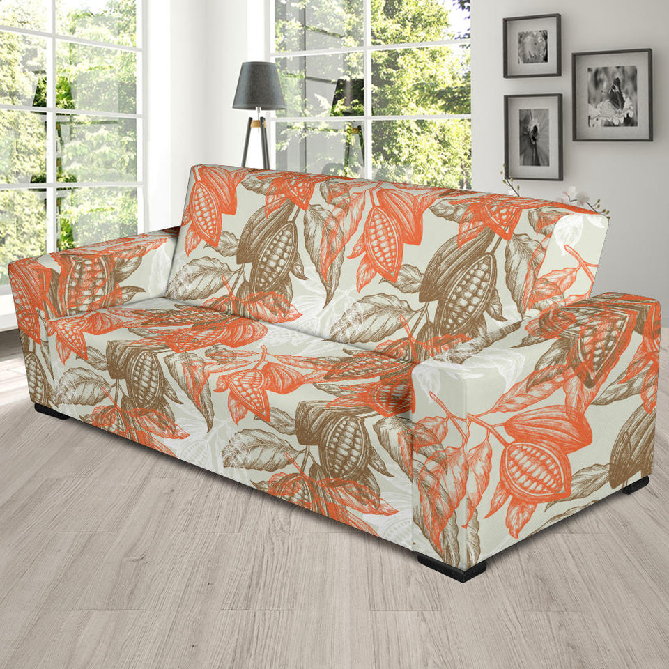 Cocoa Beans Cocoa Tree Pattern Sofa Slipcover