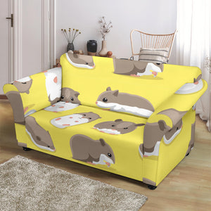 Cute Hamster Pattern Loveseat Couch Slipcover