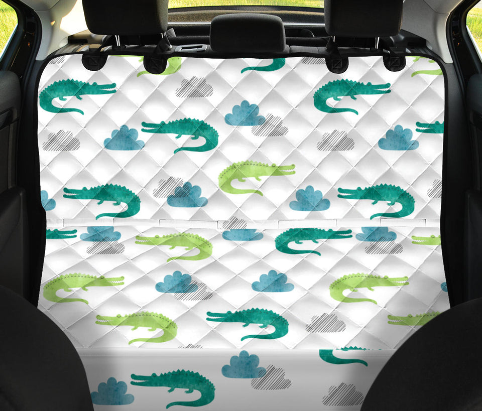 Watercolor Crocodile Pattern Dog Car Seat Covers