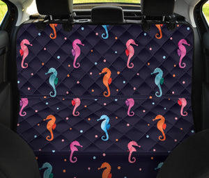 Watercolor Colorful Seahorse Pattern Dog Car Seat Covers